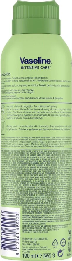 Vaseline® Vaseline Lotion Spray AloeFresh 6 X 190 Ml -Verzorgingsproducten 334x1200 1