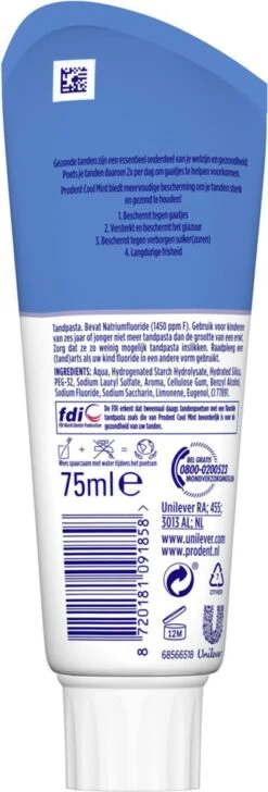 Prodent Cool Mint Tandpasta - 12 X 75 Ml - Voordeelverpakking 18 Prodent Cool Mint Tandpasta - 12 X 75 Ml - Voordeelverpakking -Verzorgingsproducten 407x1200 2