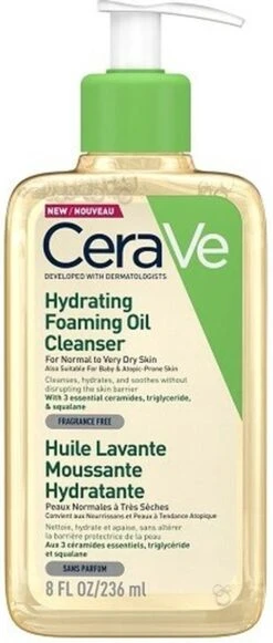 CeraVe - Hydrating Foaming Oil Cleanser - Voor Normale Tot Droge Huid - 236ml -Verzorgingsproducten 510x1200
