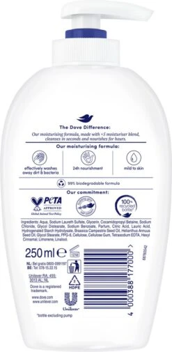 Dove Deeply Nourishing Verzorgende Handzeep - 6 X 250 Ml - Voordeelverpakking -Verzorgingsproducten 587x1200