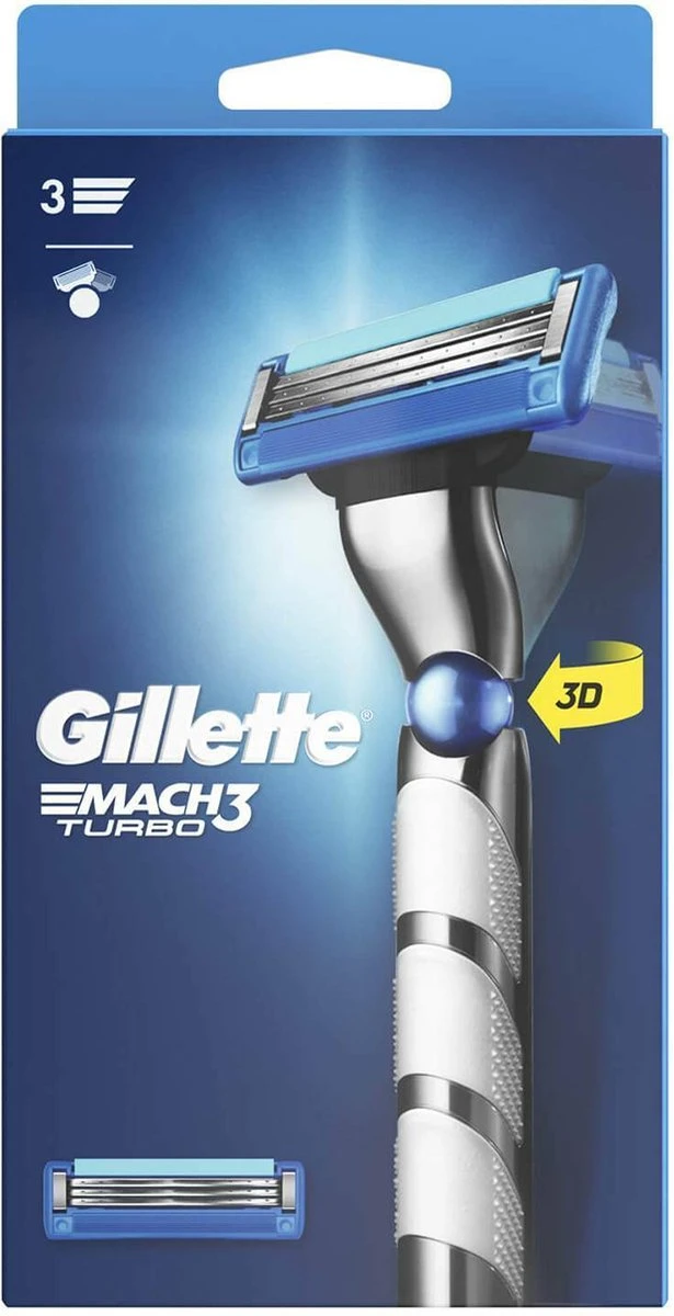 Gillette® Gillette Mach3 Turbo 3D Scheersysteem Scheermesjes 3 Gillette® Gillette Mach3 Turbo 3D Scheersysteem Scheermesjes