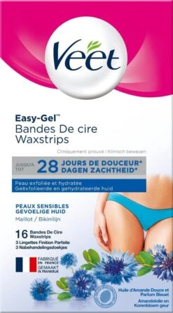 Veet - Easy-Gel Wax - Ontharingsstrips - Bikinilijn - Gevoelige Huid - 2 X 16 Stuks -Verzorgingsproducten 666x1200 2