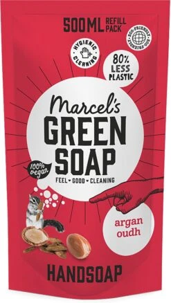 Marcel's Green Soap Handzeep Navulling Argan & Oudh - 500ML -Verzorgingsproducten 677x1200