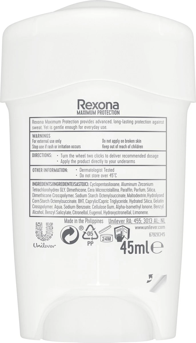 Rexona Women Maximum Protection Confidence Anti-transpirant Stick - 45 Ml 10 Rexona Women Maximum Protection Confidence Anti-transpirant Stick - 45 Ml - Afbeelding 8