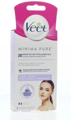 Veet Ontharingsstrips - Gezicht - Hypoallergene Minima - 20 Stuks -Verzorgingsproducten 710x1200