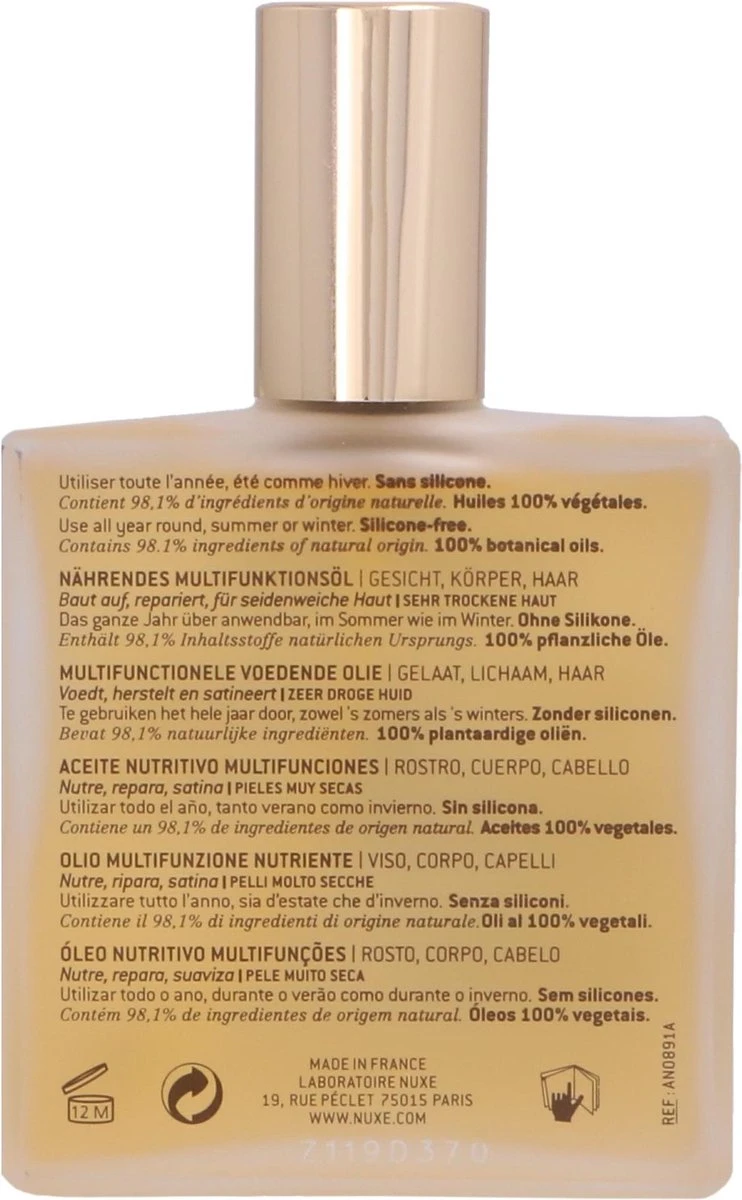 Nuxe Huile Prodigieuse Riche Dry Oil Droogolie - 100 Ml 8 Nuxe Huile Prodigieuse Riche Dry Oil Droogolie - 100 Ml - Afbeelding 6