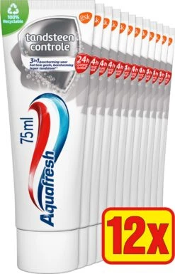 Aquafresh Tandsteen Controle Tandpasta Voor Gezonde Tanden Voordeelverpakking 12x75ml, Recyclebare Plastic Tube En Dop -Verzorgingsproducten 770x1200 4
