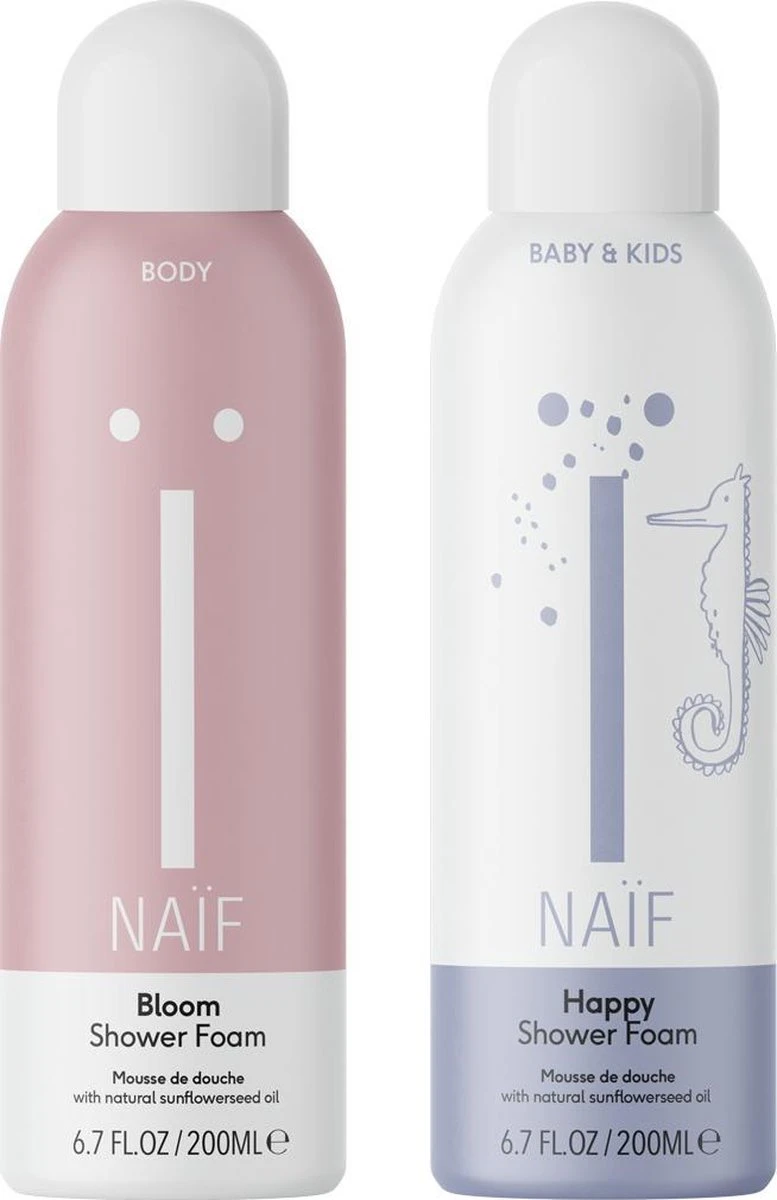 Naïf Family Doucheschuim Showerfoam Set - Voordeelverpakking - Lichaamsverzorging - 2 Stuks - Met Natuurlijke Ingrediënten 3 Naïf Family Doucheschuim Showerfoam Set - Voordeelverpakking - Lichaamsverzorging - 2 Stuks - Met Natuurlijke Ingrediënten
