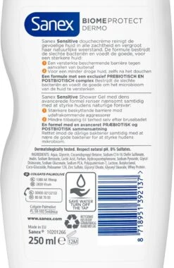 Sanex BiomeProtect Dermo Sensitive Douchegel - 6 X 250ml - Voordeelverpakking -Verzorgingsproducten 781x1200 1