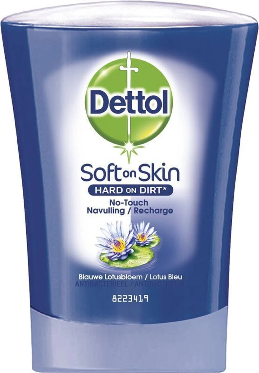 Dettol - Handzeep - No Touch Navulling - Blauwe Lotus - 250ml X6 6 Dettol - Handzeep - No Touch Navulling - Blauwe Lotus - 250ml X6 - Afbeelding 4