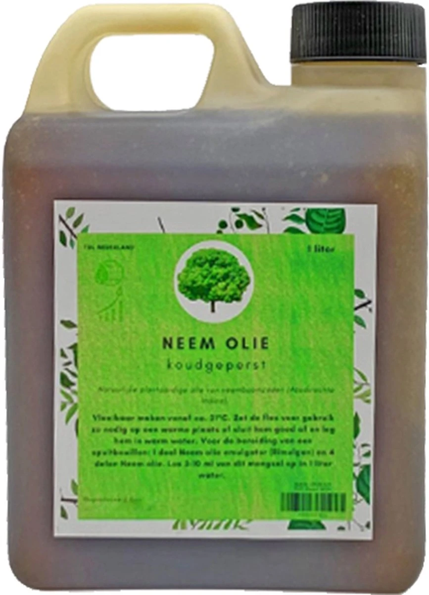 Neemolie 1 Liter - Biologische Neem Olie - Koudgeperst - Azadirachta Indica - Gerecyclede Verpakking 3 Neemolie 1 Liter - Biologische Neem Olie - Koudgeperst - Azadirachta Indica - Gerecyclede Verpakking
