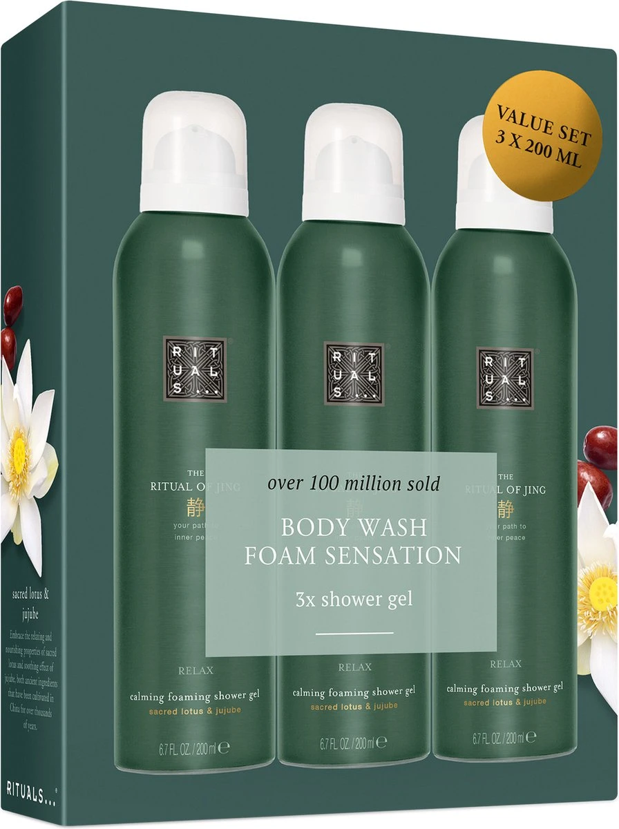 RITUALS The Ritual Of Jing Shower Foam Value Pack (3 Stuks) 4 RITUALS The Ritual Of Jing Shower Foam Value Pack (3 Stuks) - Afbeelding 2