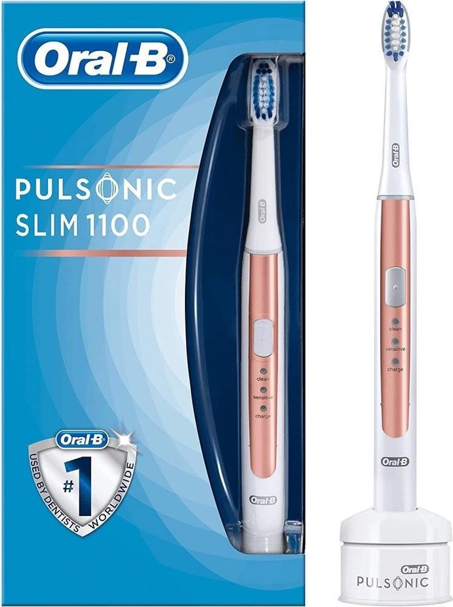 Oral B Pulsonic Slim 1100 Elektrische Tandenborstel Wit/Rosé 4 Oral B Pulsonic Slim 1100 Elektrische Tandenborstel Wit/Rosé - Afbeelding 2
