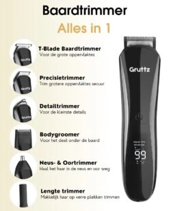 Gruttz - 11 In 1 Baardtrimmer Voor Mannen - Inclusief Reistas - Trimmer Baard Neus Oor En Lichaam - Bodygroomer Mannen -Verzorgingsproducten 960x1200 31